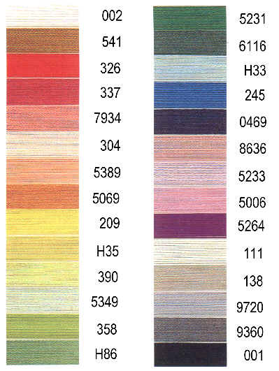 Gudebrod Color Card